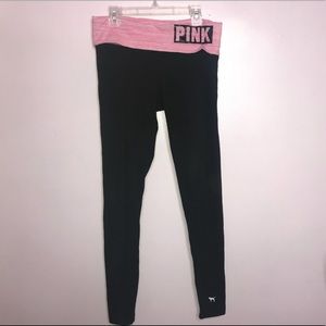 PINK Leggings With Pink Fold Over